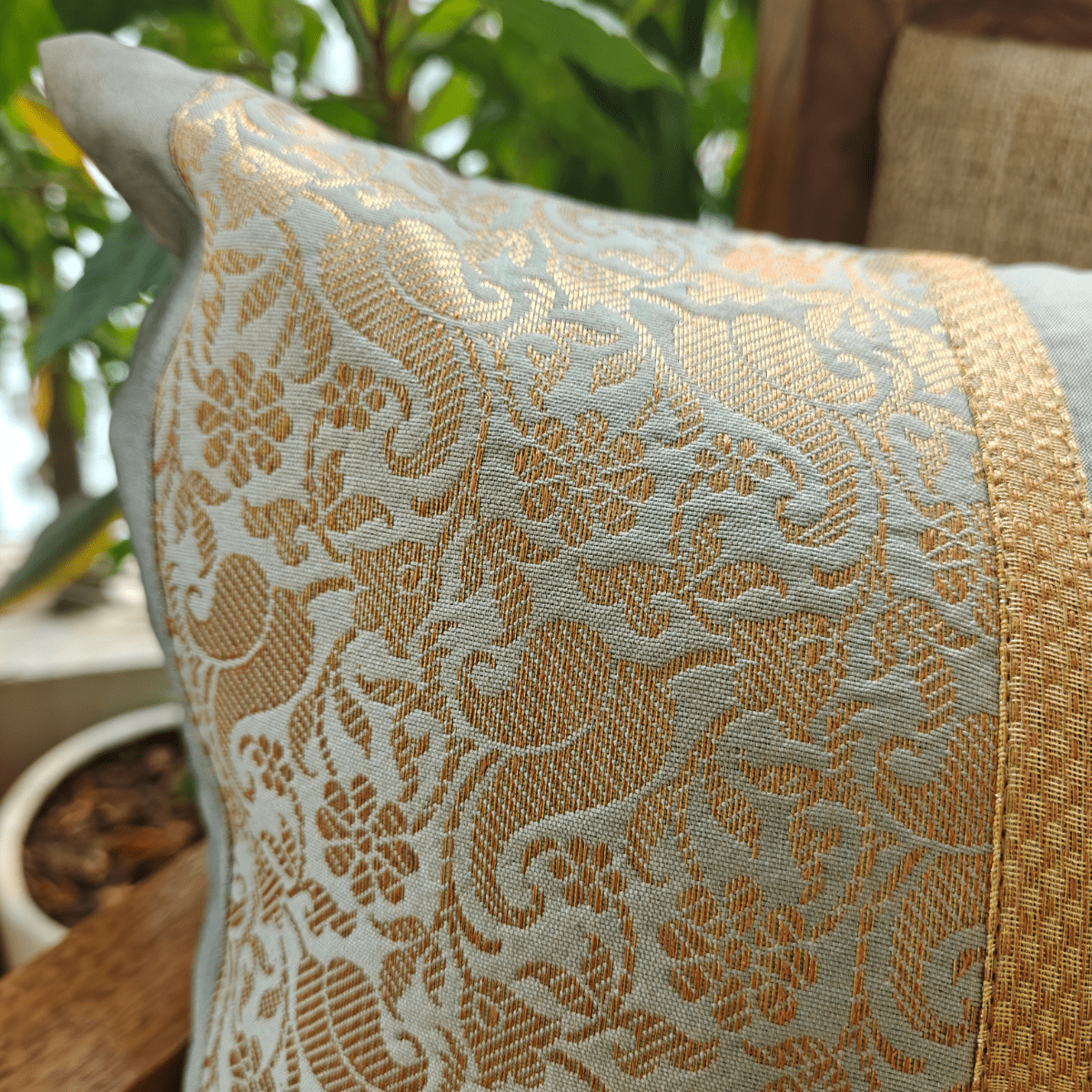 Quartz Cushion Cover, 16" x 16", Pack of 1 - Coral Slub - 