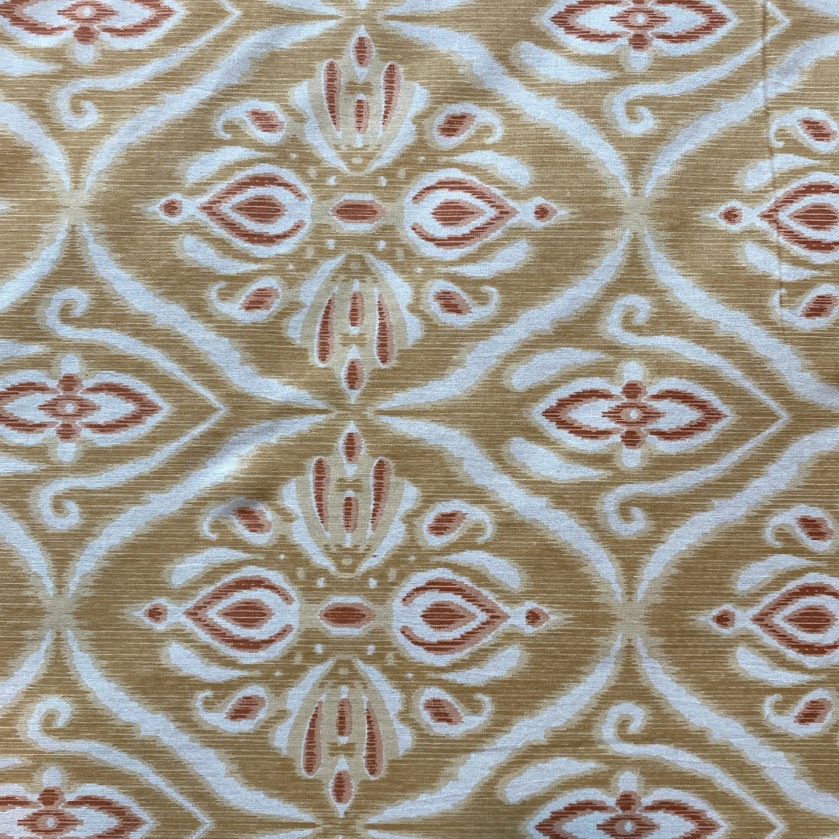 Rajwada Ikat Print Bedsheet Set, King Size, 100" x 108" - Coral Slub - 