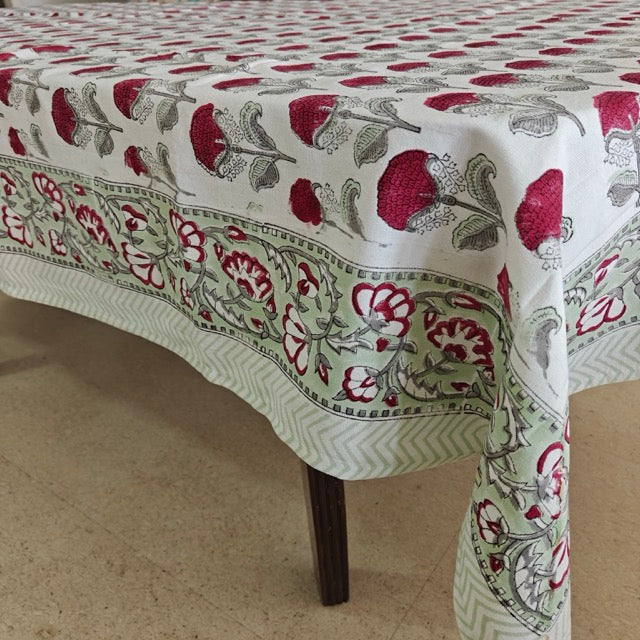 Chameli 6 Seater Dining Table Cover, 100% Cotton, 60" x 90"