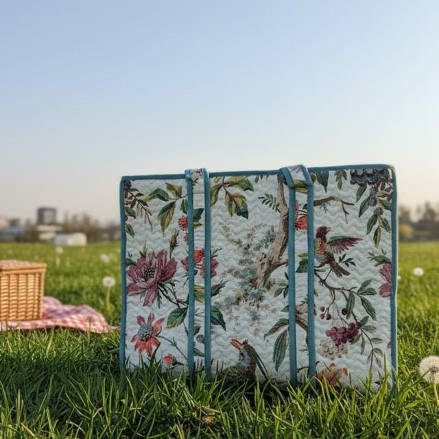 Regal Flora Botanic Print Tote Bag - Coral Slub - 