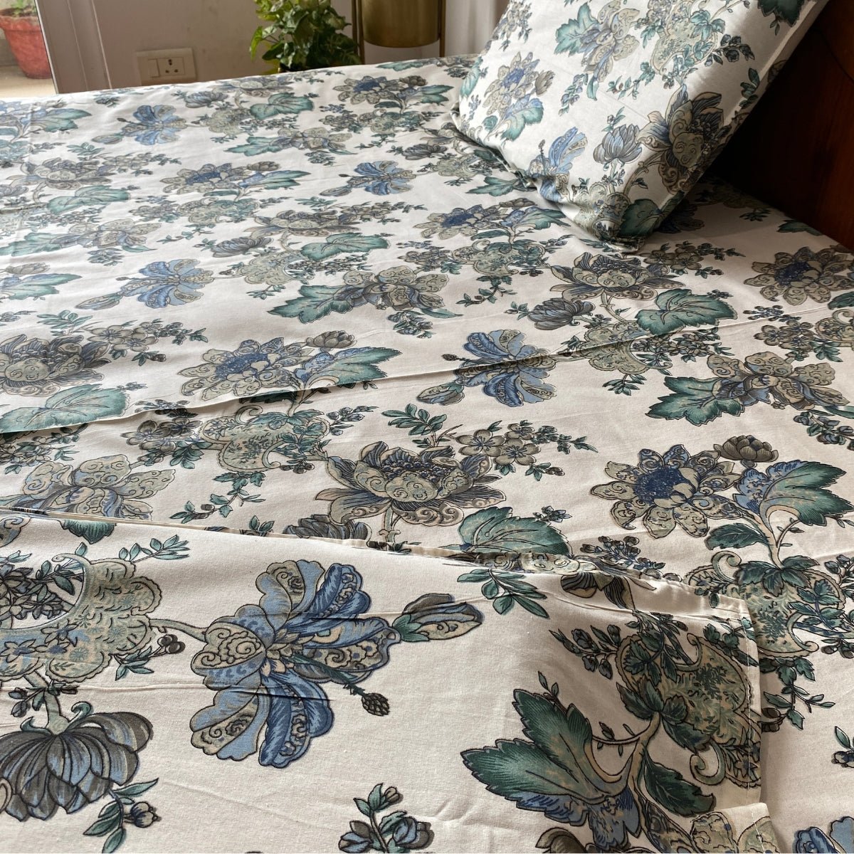 Regalia Bedsheet Set 100% Cotton, King Size, 100" x 108" - Coral Slub - 