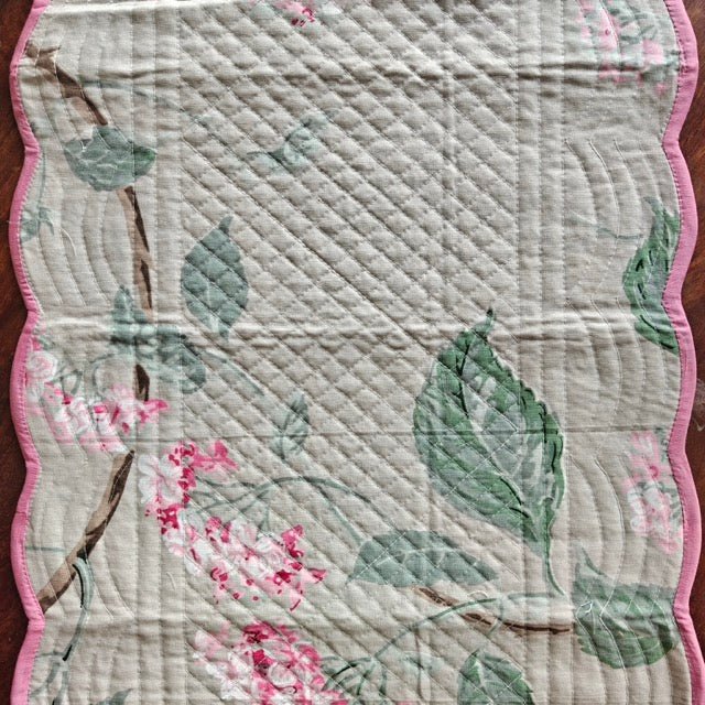 Rose Garden Reversible Table Runner - Coral Slub -
