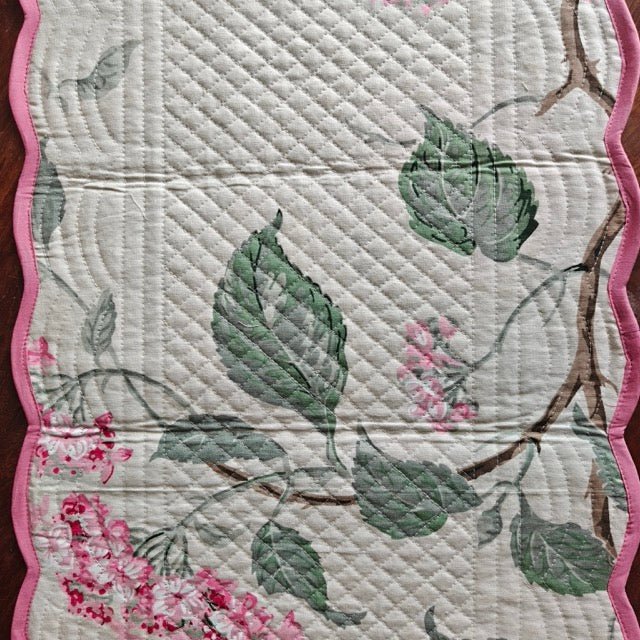 Rose Garden Reversible Table Runner - Coral Slub -