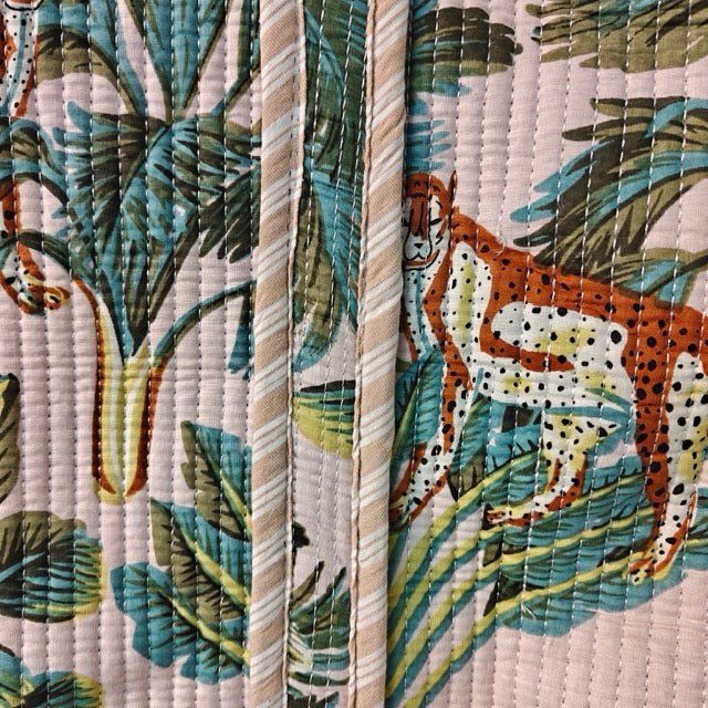 Rouge Botanic Print Tote Bag - Coral Slub - 