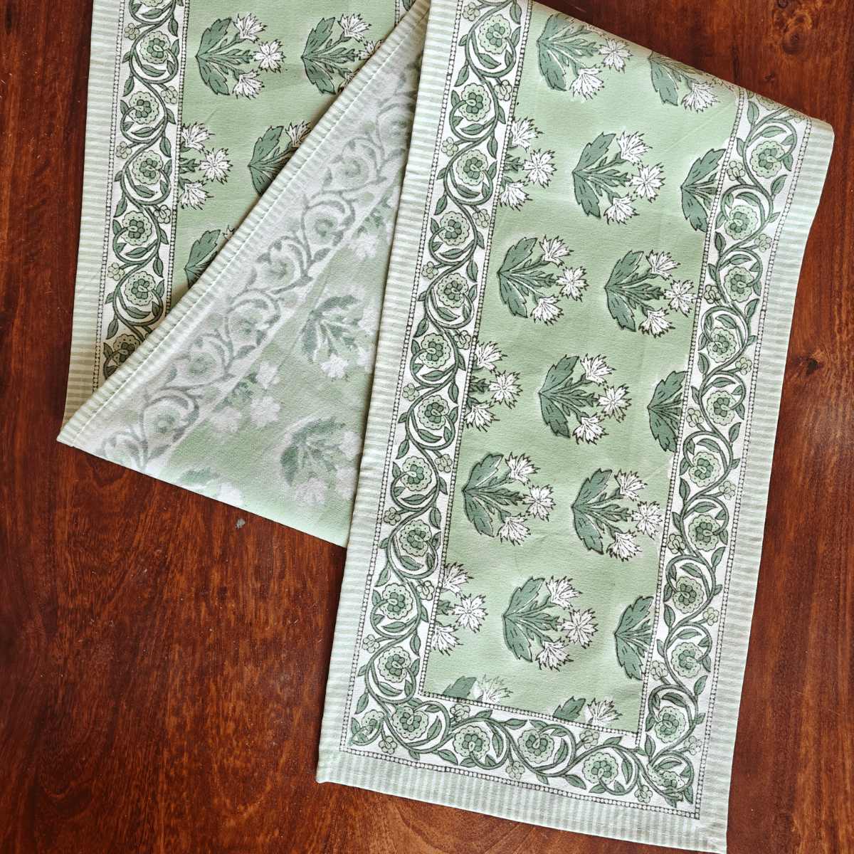 Ruhani Table Runner, 100% cotton, 13" X 72" - Coral Slub - 