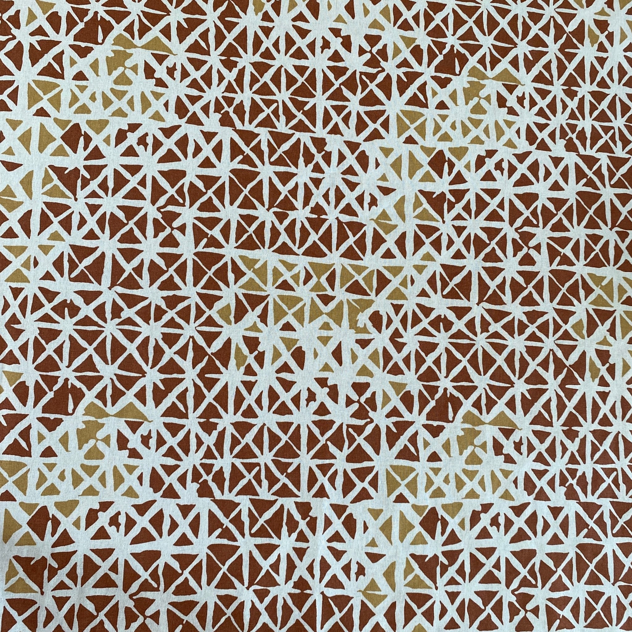 Rust Kaleidoscope 6 Seater Dining Table Cover, 100% Cotton, 60" x 90" - Coral Slub - 