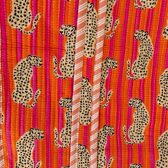 Safari Animal Print Tote Bag - Coral Slub - 
