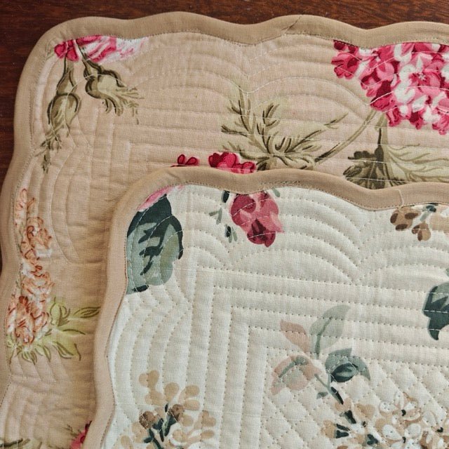 Sand Castle Reversible Placemats - Coral Slub - 