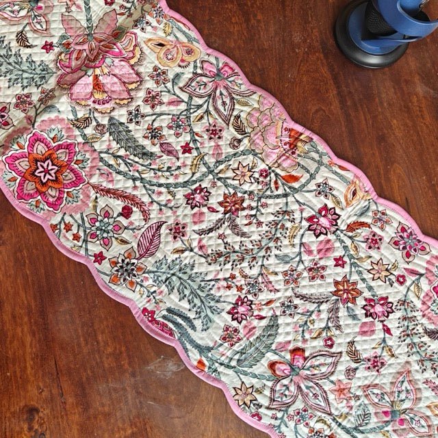 Sand Stone Reversible Table Runner - Coral Slub -