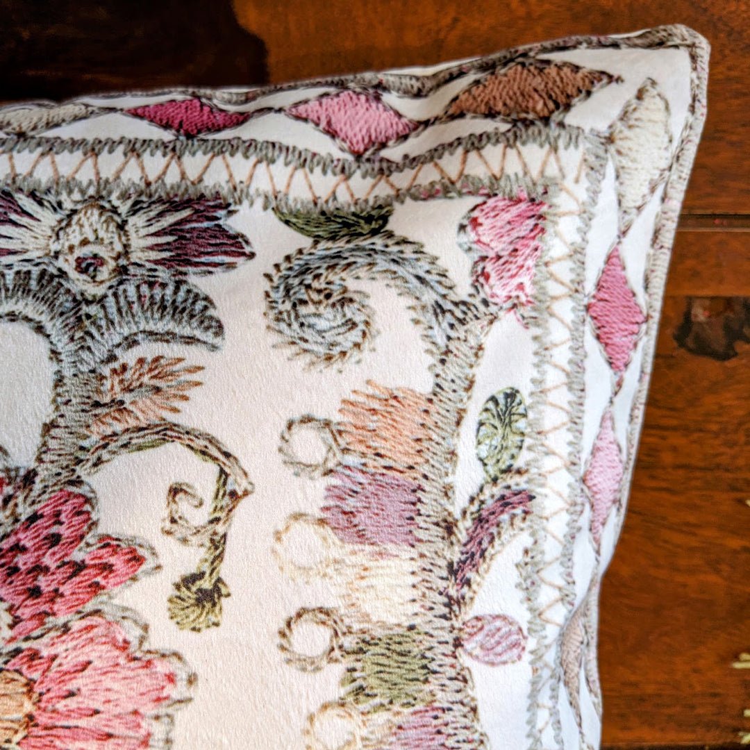 Satin Botanica Cushion Cover, Pack of 2, 16" x 16" - Coral Slub - 