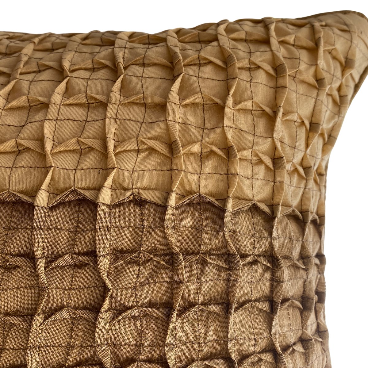 Satin Waffle Cushion Cover Cinnamon, Pack of 2, 16" x 16" - Coral Slub - 