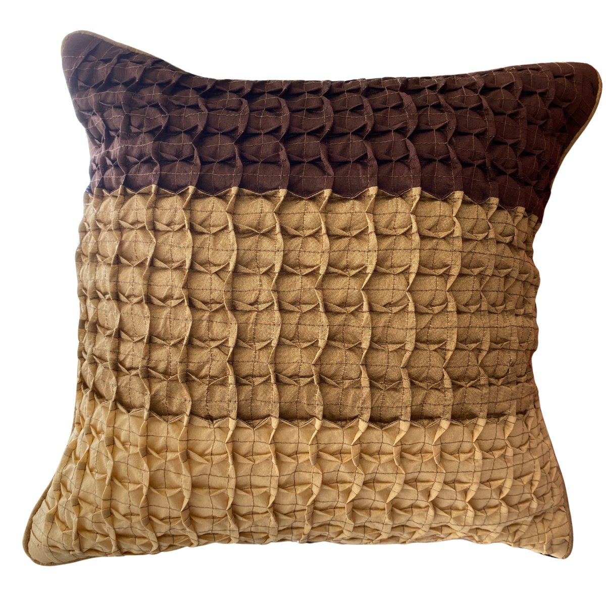 Satin Waffle Cushion Cover Cinnamon, Pack of 2, 16" x 16" - Coral Slub - 