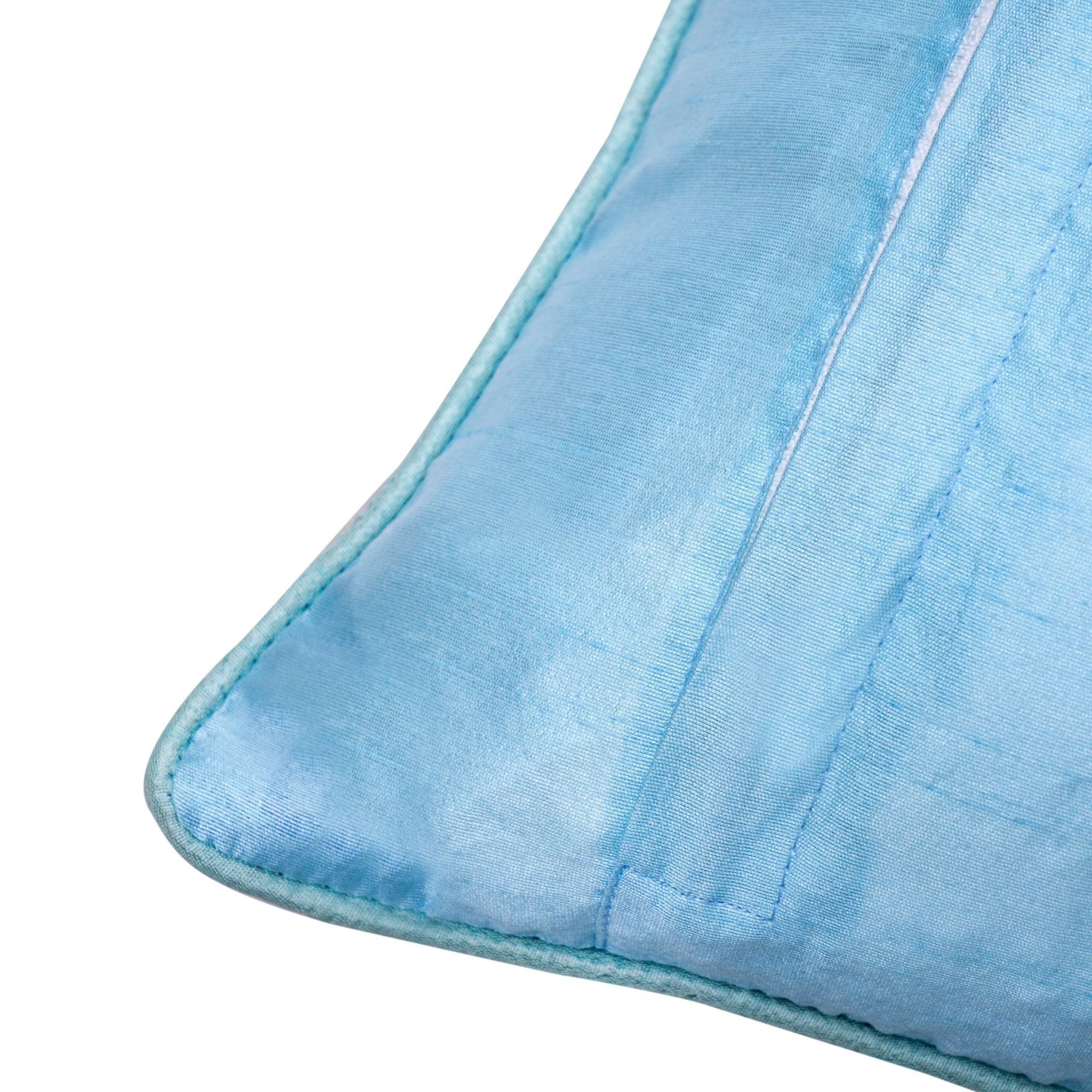 Satin Waffle Cushion Cover Coral Blue, Pack of 2, 16" x 16" - Coral Slub - 