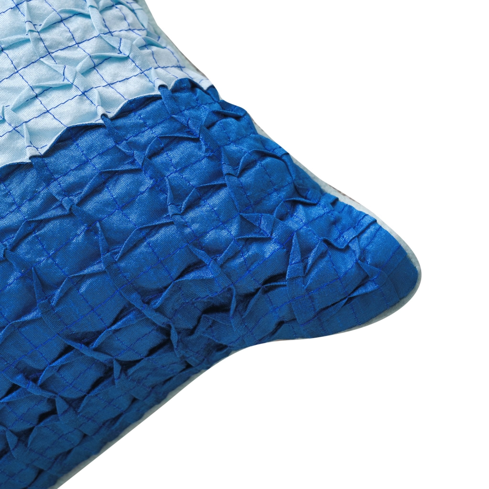 Satin Waffle Cushion Cover Coral Blue, Pack of 2, 16" x 16" - Coral Slub - 