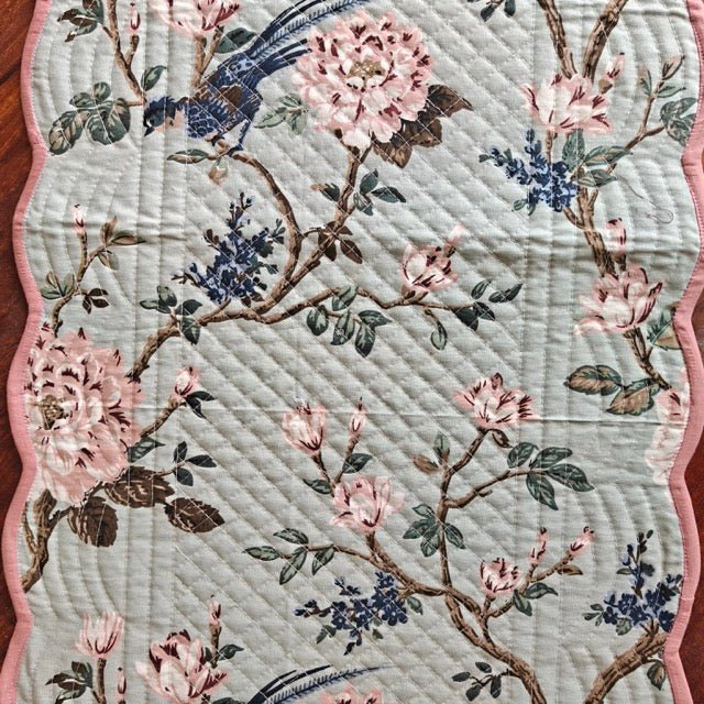 Secret Garden Reversible Table Runner - Coral Slub -
