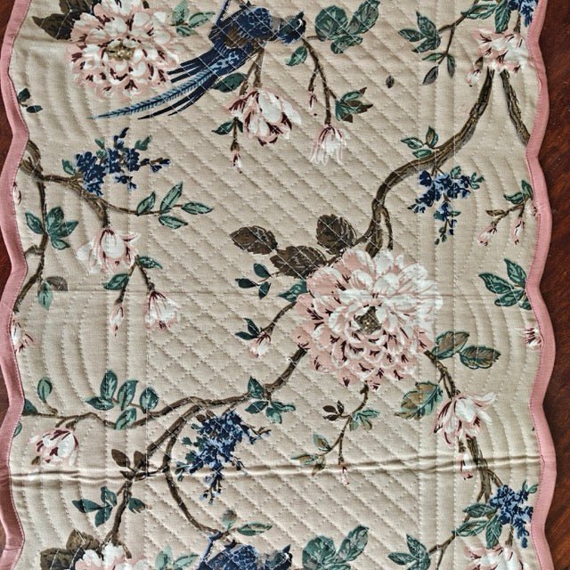 Secret Garden Reversible Table Runner - Coral Slub -
