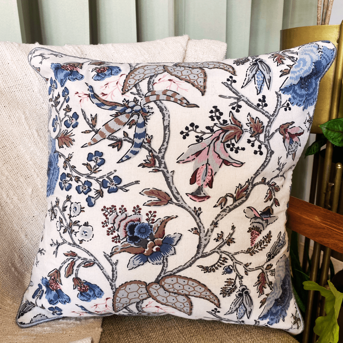 Silver Stone Cushion Cover, 16" x 16", Pack of 2 - Coral Slub - 