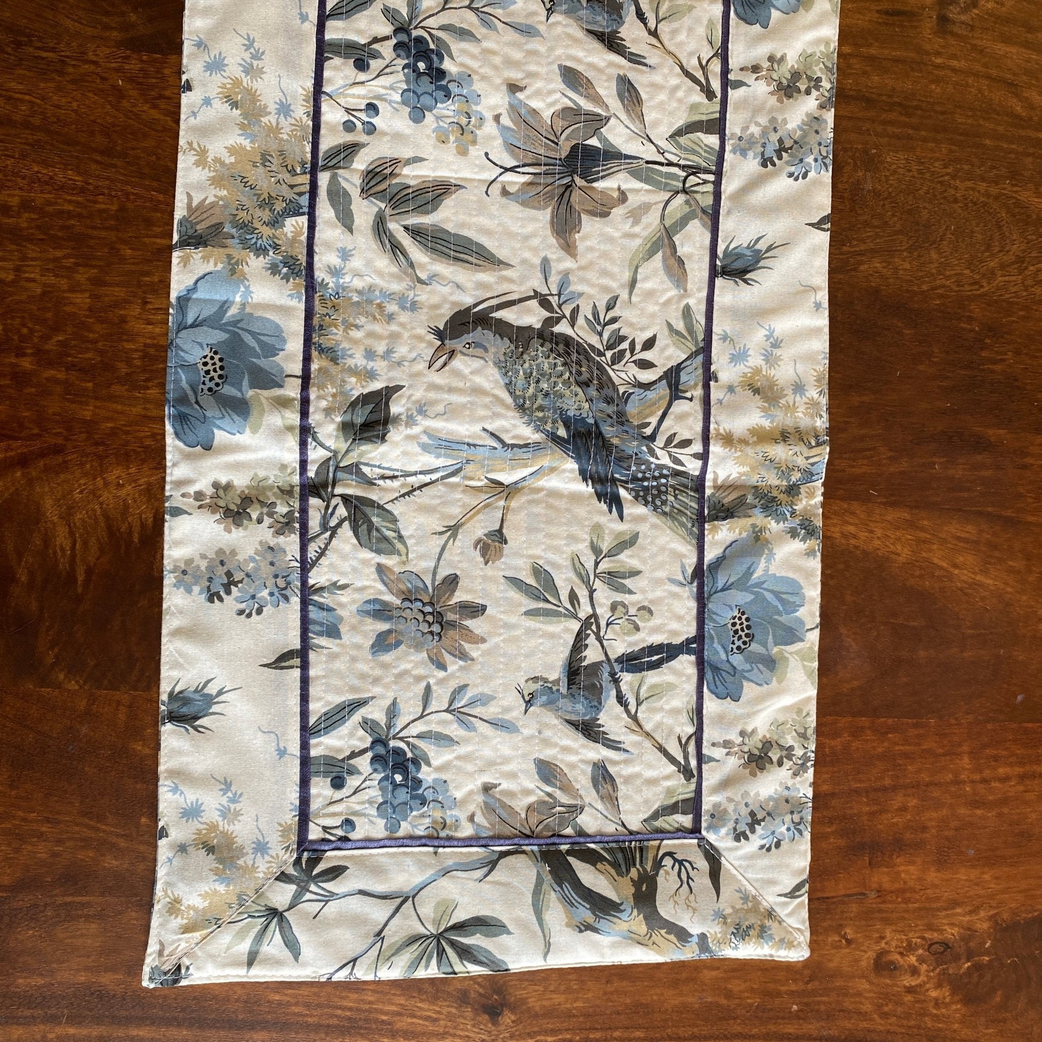 Smoky Iris Table Runner, 100% cotton, 13" x 72" - Coral Slub - 