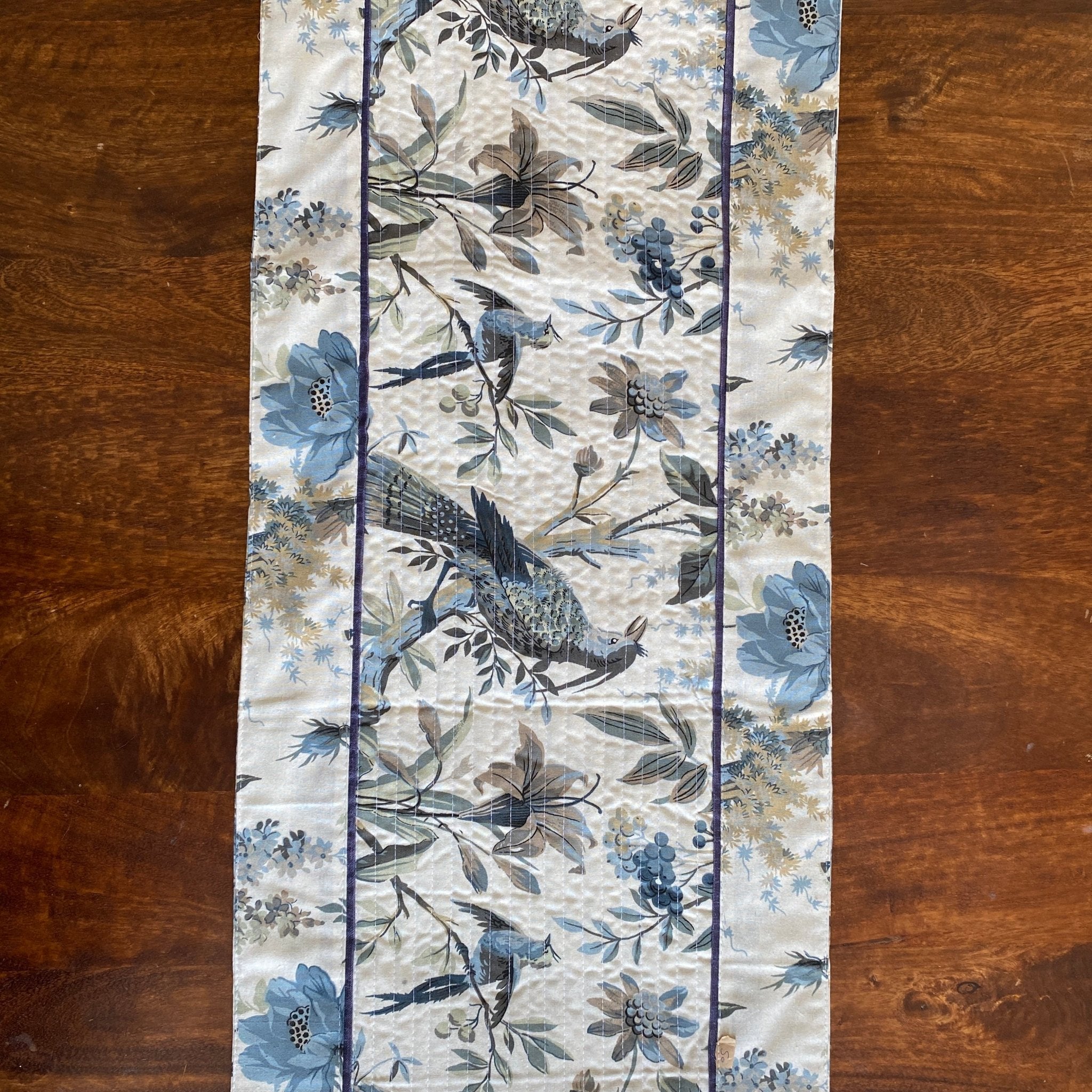Smoky Iris Table Runner, 100% cotton, 13" x 72" - Coral Slub - 