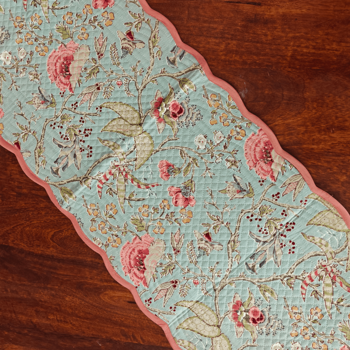 Sonata Reversible Table Runner, 100% cotton, 15" x 72" - Coral Slub - 