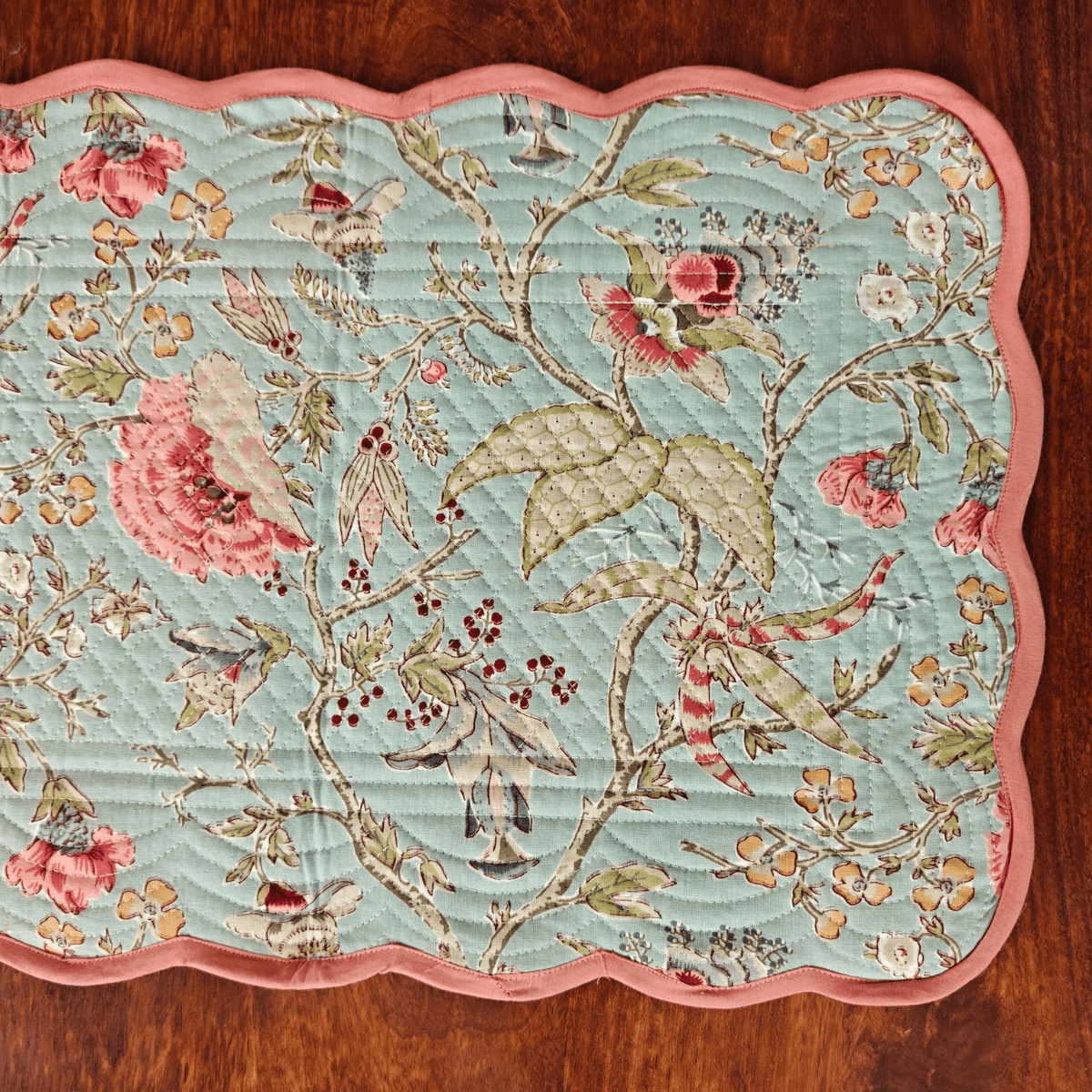 Sonata Reversible Table Runner, 100% cotton, 15" x 72" - Coral Slub - 