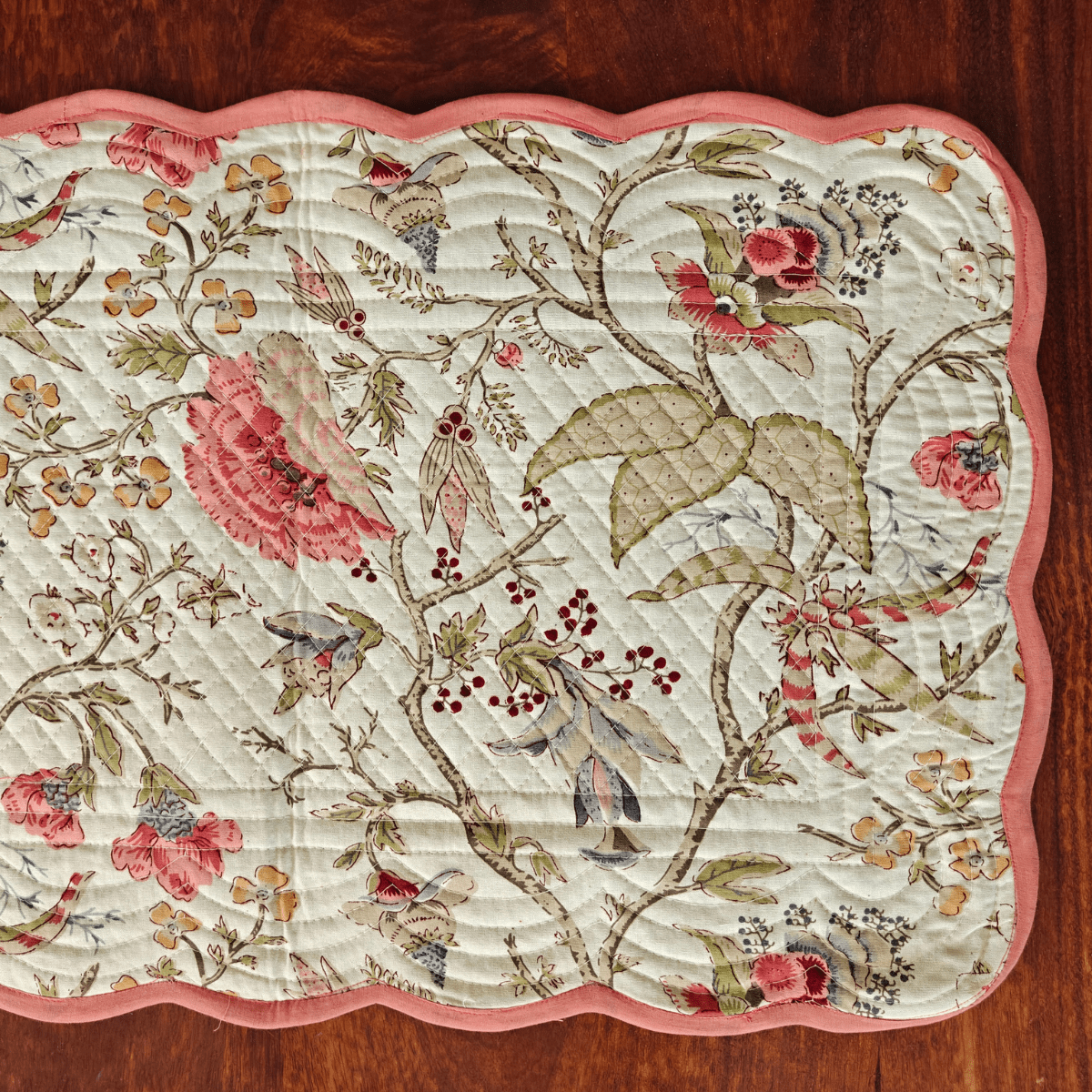 Sonata Reversible Table Runner, 100% cotton, 15" x 72" - Coral Slub - 