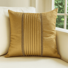 Sparkle Gold Cushion Cover, 16" x 16", Pack of 1 - Coral Slub - 