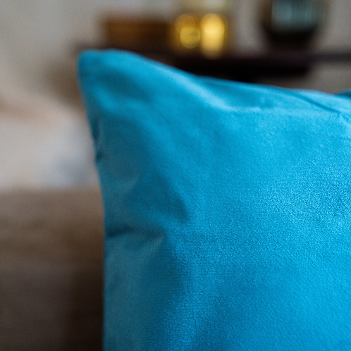 Suede Cushion Covers Aqua, 16" x 16", Pack of 2 - Coral Slub - 