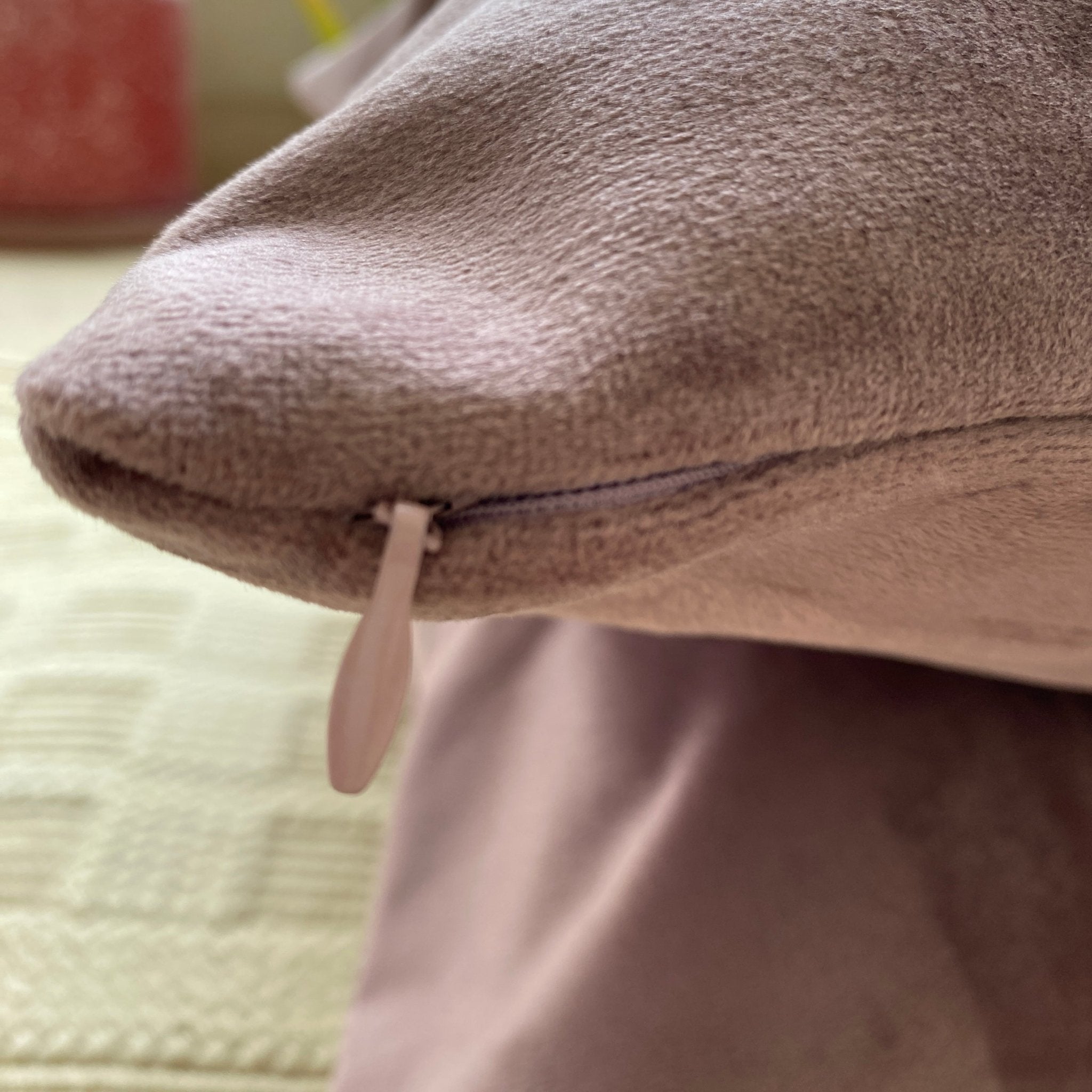 Suede Cushion Covers Rosewood, Pack of 2, 16" x 16" - Coral Slub - 