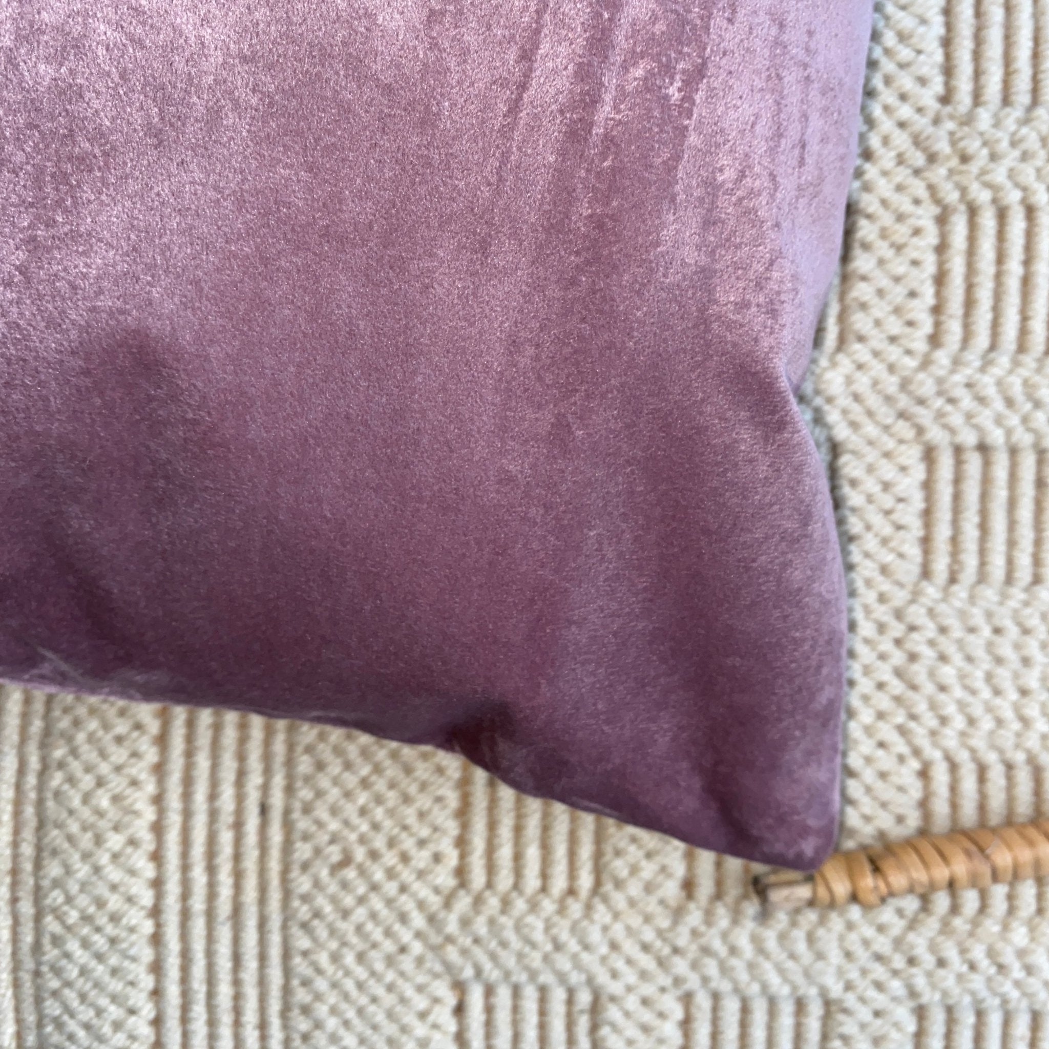 Suede Cushion Covers Rosewood, Pack of 2, 16" x 16" - Coral Slub - 