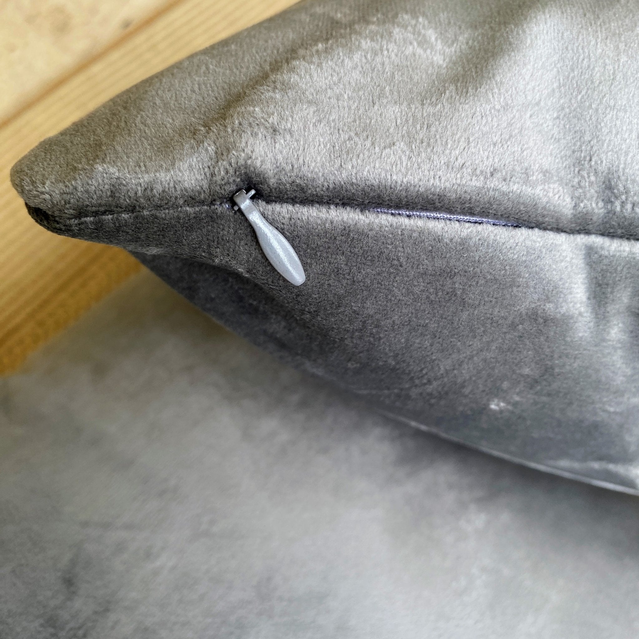 Suede Cushion Covers Silver, Pack of 2, 16" x 16" - Coral Slub - 