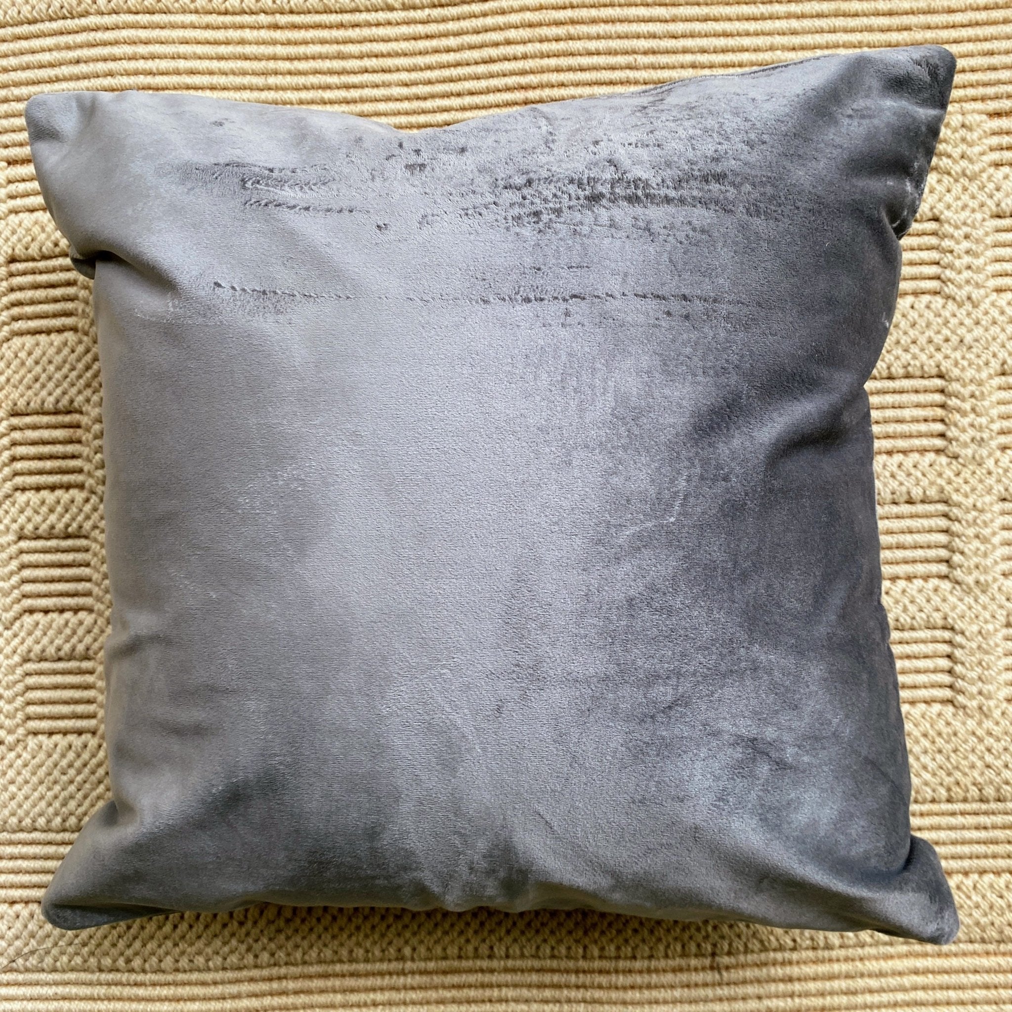 Suede Cushion Covers Silver, Pack of 2, 16" x 16" - Coral Slub - 