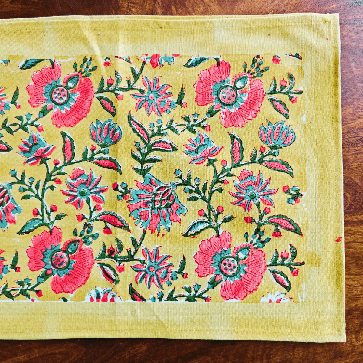 Sunbeam Table Runner, 100% cotton, 13" X 72" - Coral Slub - 