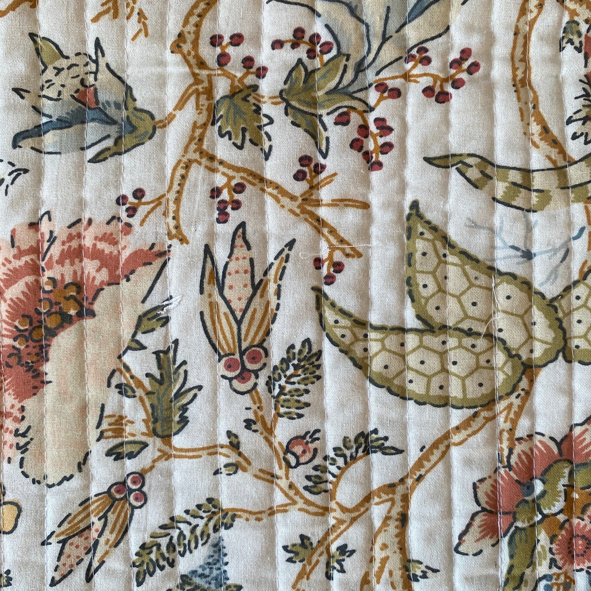 Sunkissed Peony Garden Print Table Runner, 100% cotton, 15" x 72" - Coral Slub - 