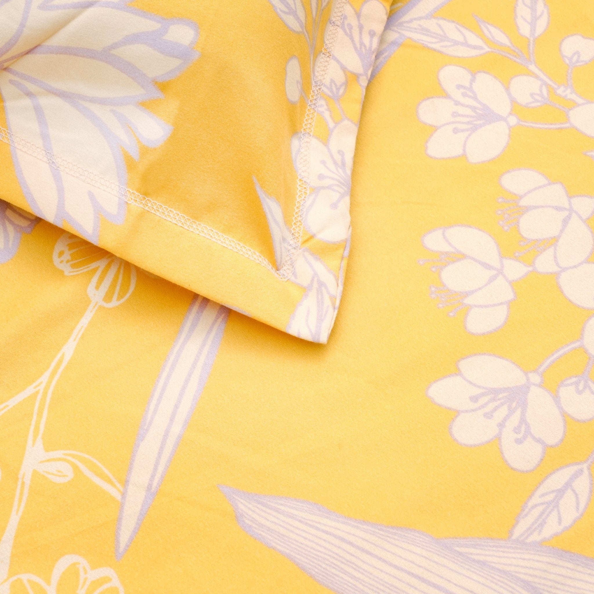 Sunny Meadows Double Bed Sheet Set, 90" x 100" - Coral Slub - 