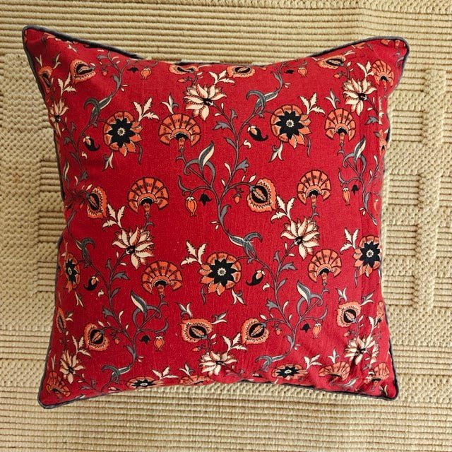 Surkh Cushion Covers, Pack of 5 - Coral Slub -