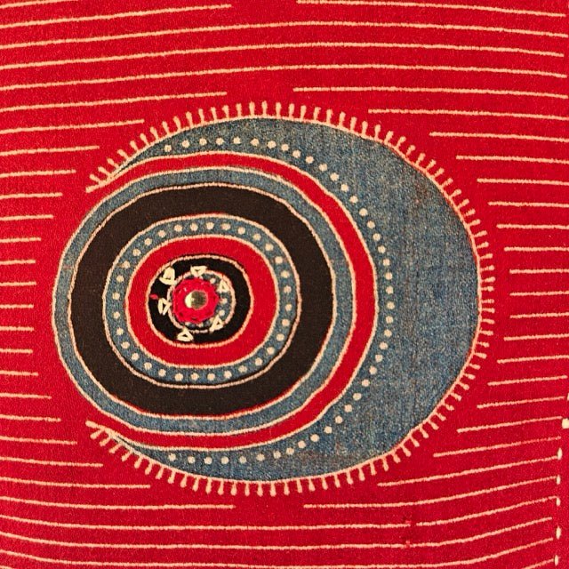 Surmai Ajrak Print Cushion Cover, 16" x 16", Pack of 1 - Coral Slub -