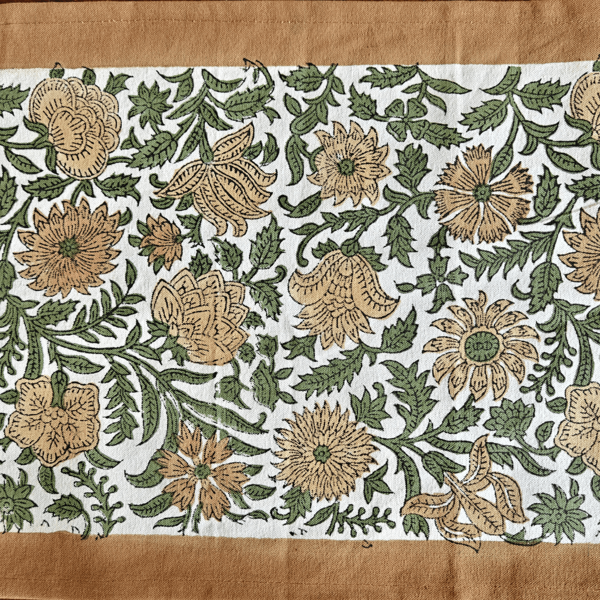 Surmai Table Runner, 100% cotton, 13" X 72" - Coral Slub - 