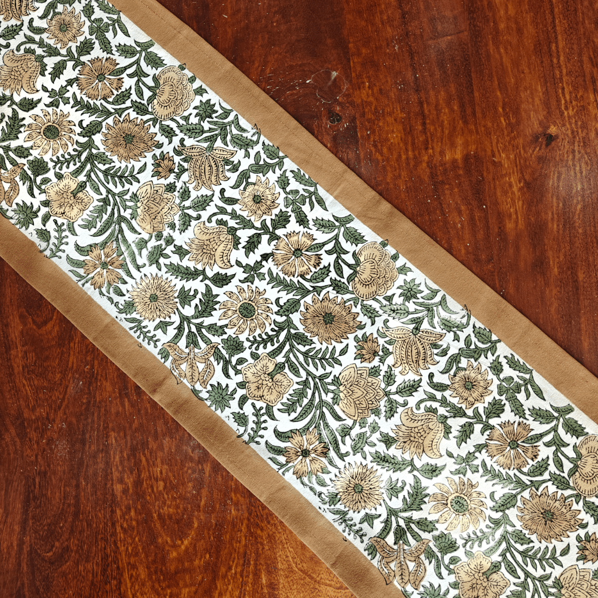 Surmai Table Runner, 100% cotton, 13" X 72" - Coral Slub - 