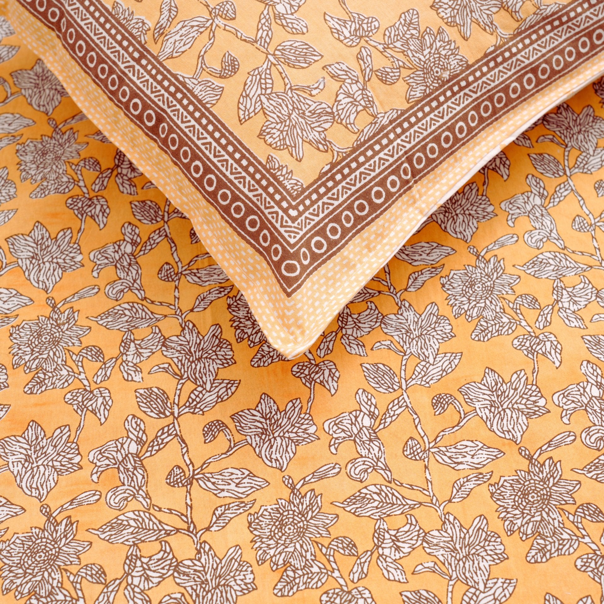 Swarna Bedsheet Set 100% Cotton, King Size, 100" x 108" - Coral Slub - 