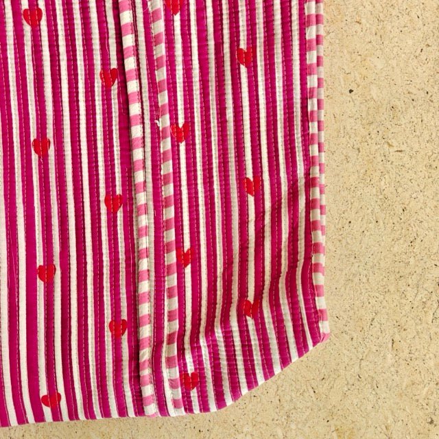 Sweet Pea Printed Tote Bag - Coral Slub - 