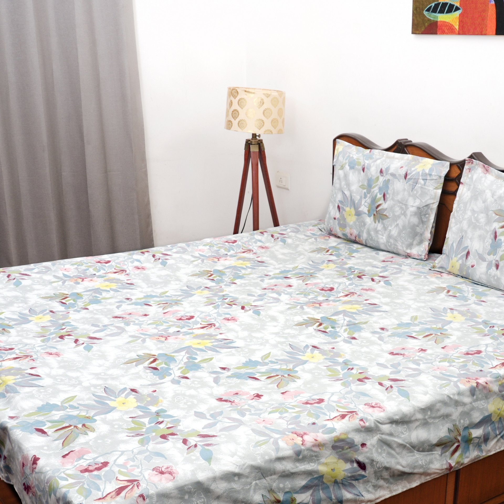 Symphony Double Bed Sheet Set, 90" x 100" - Coral Slub - 