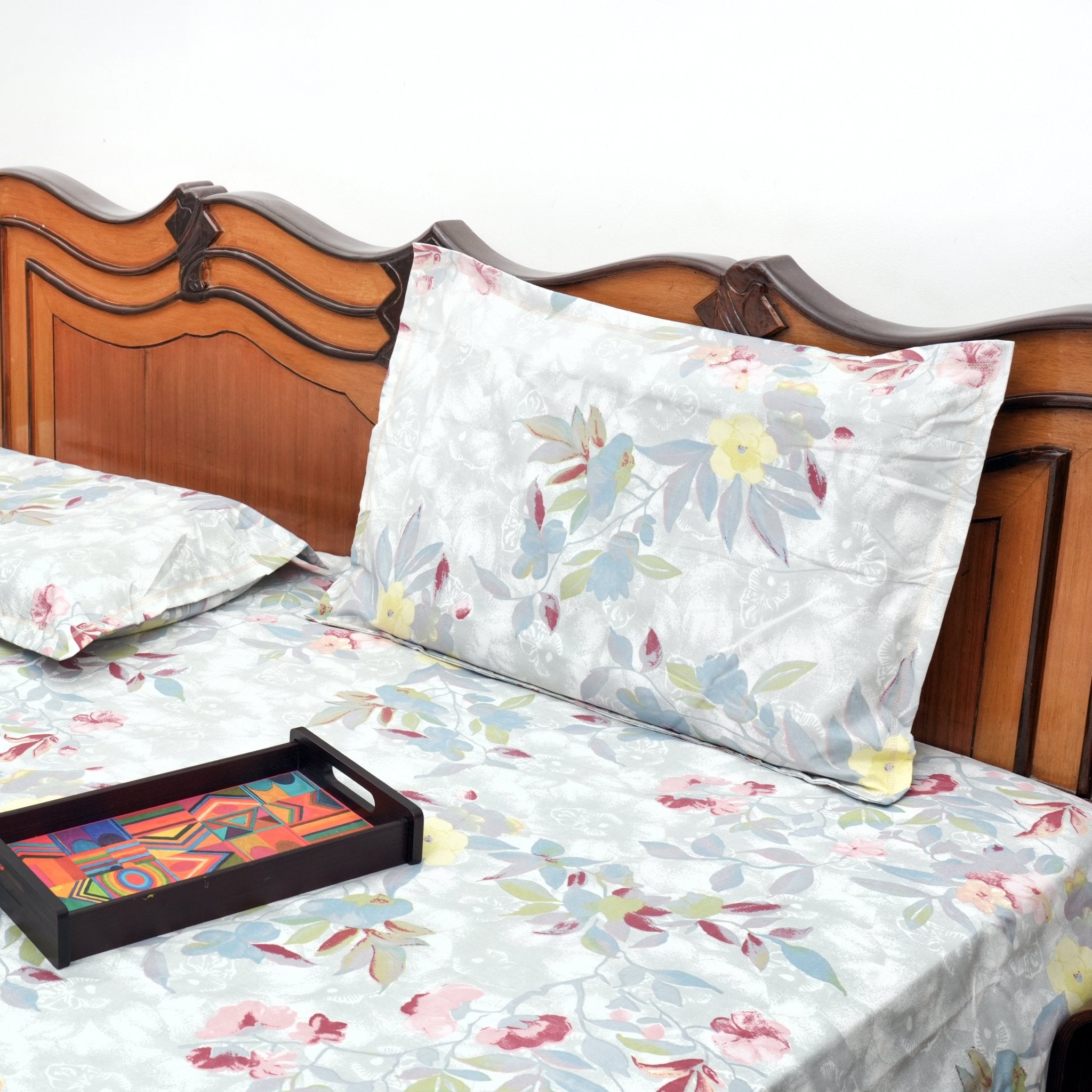 Symphony Double Bed Sheet Set, 90" x 100" - Coral Slub - 