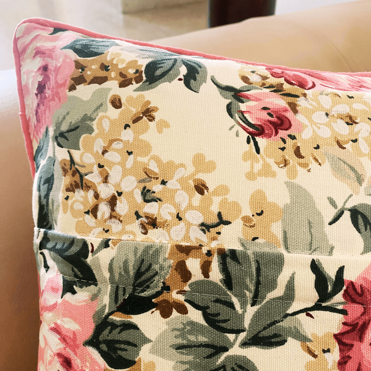 Tapestry Printed Cushion Covers, 16" x 16", Pack of 5 - Coral Slub - 