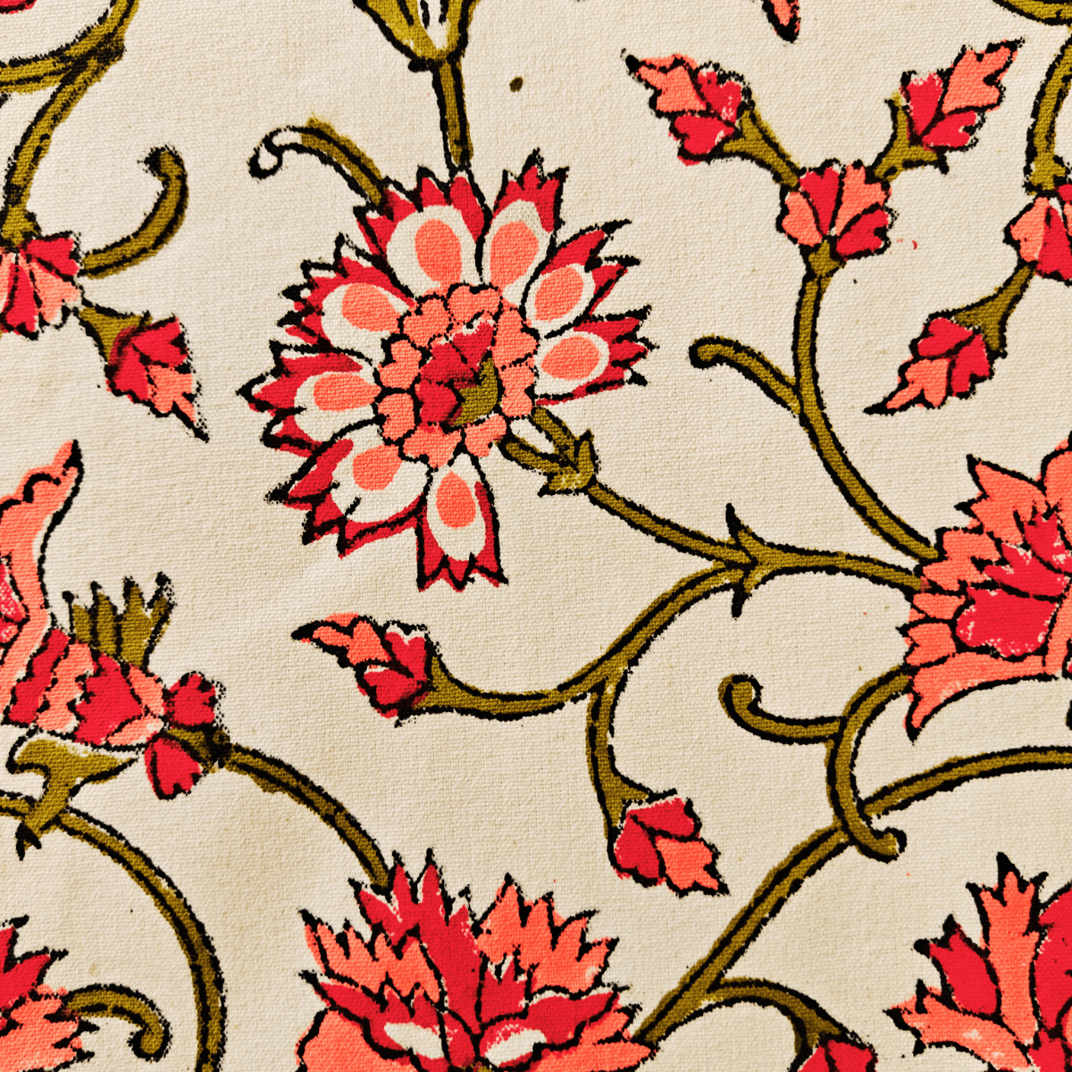 Taraash Table Runner, 100% cotton, 13" X 72" - Coral Slub - 