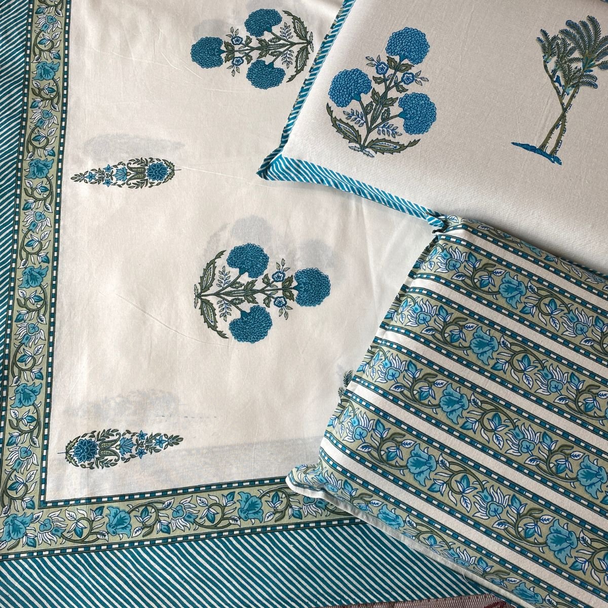 Tarini Bedsheet Set 100% Cotton, King Size, 100" x 108" - Coral Slub - 