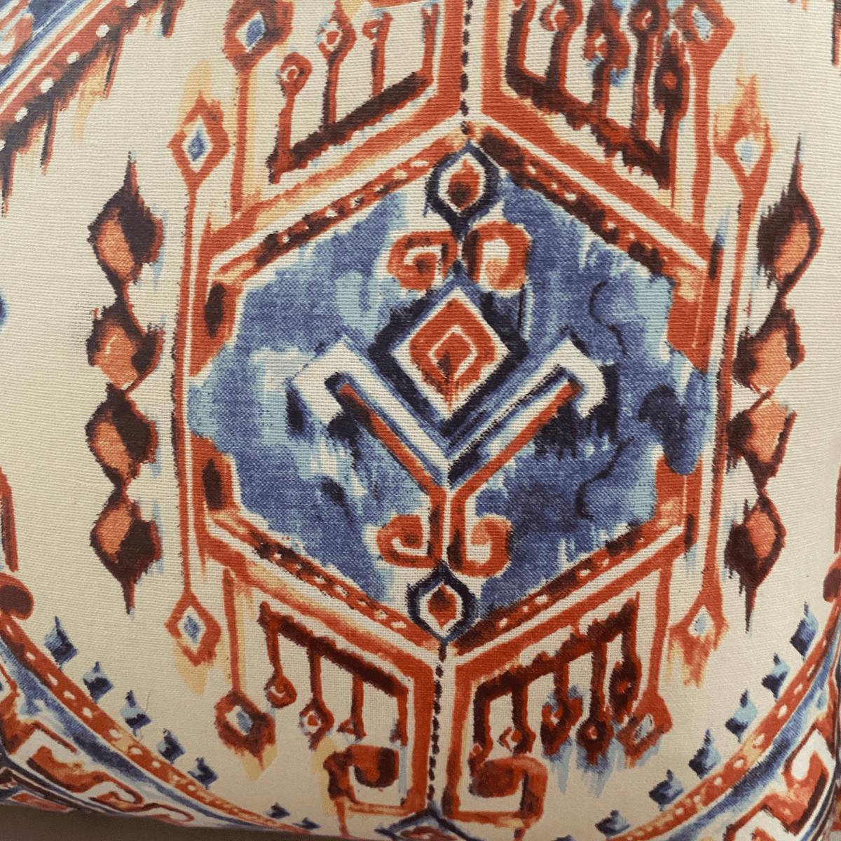 Terracotta Printed Cushion Covers, 16" x 16", Pack of 5 - Coral Slub - 