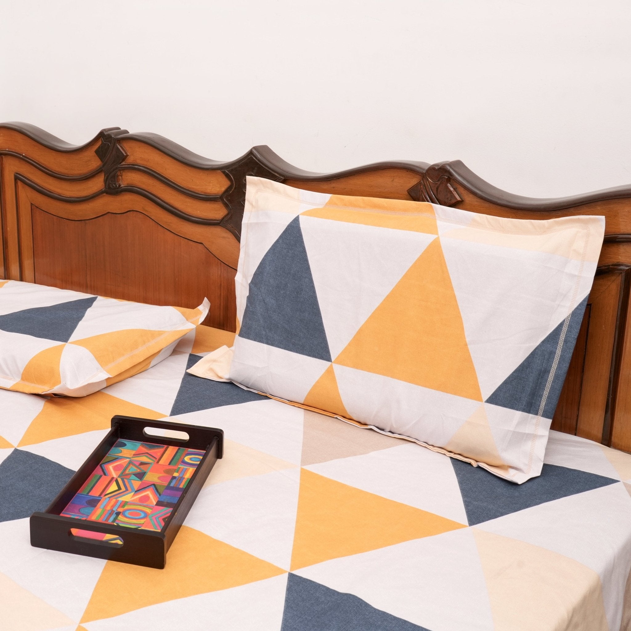 Triad Double Bed Sheet Set, 90" x 100" - Coral Slub - 