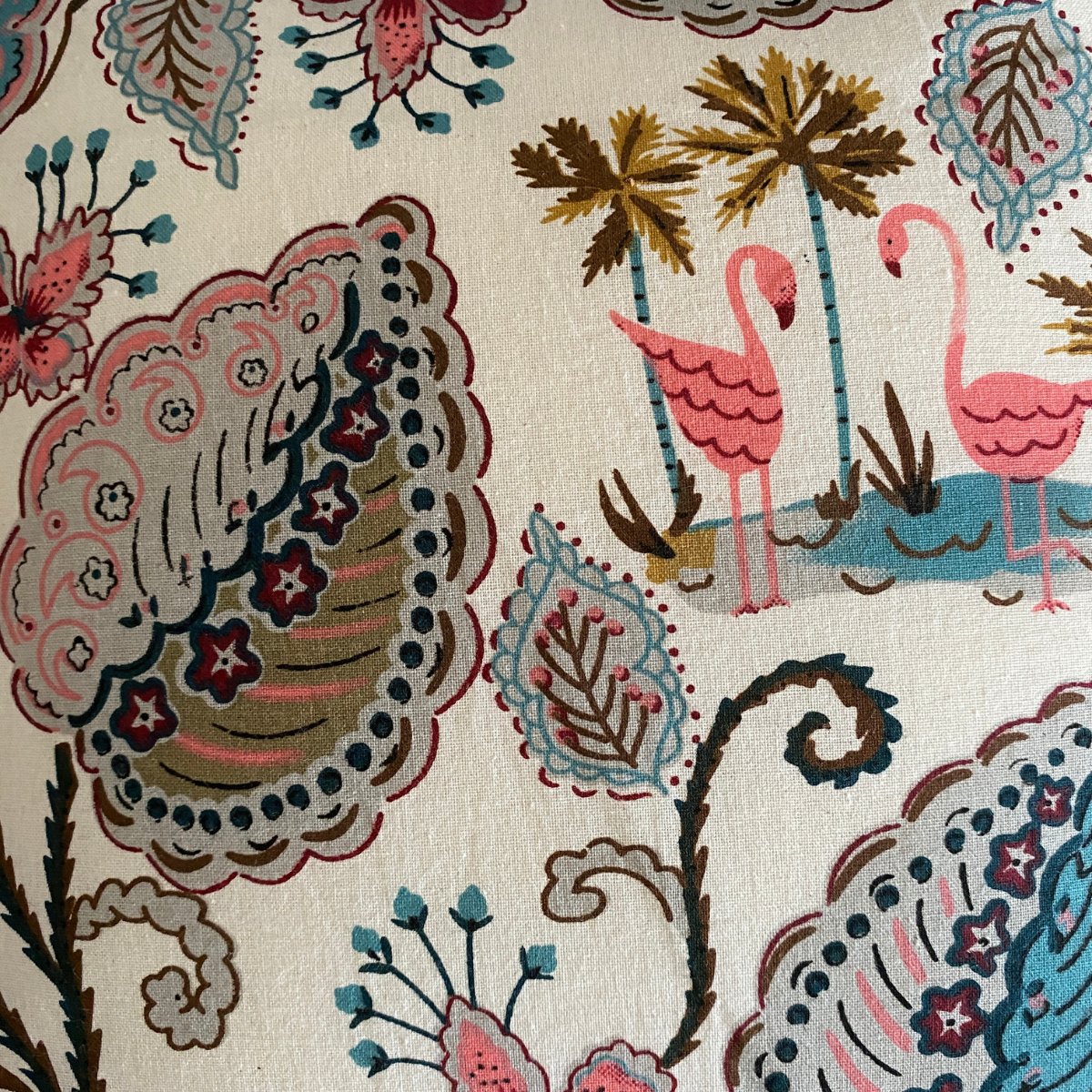 Tropical Garden Cushion Cover, Pack of 2, 16" x 16" - Coral Slub - 