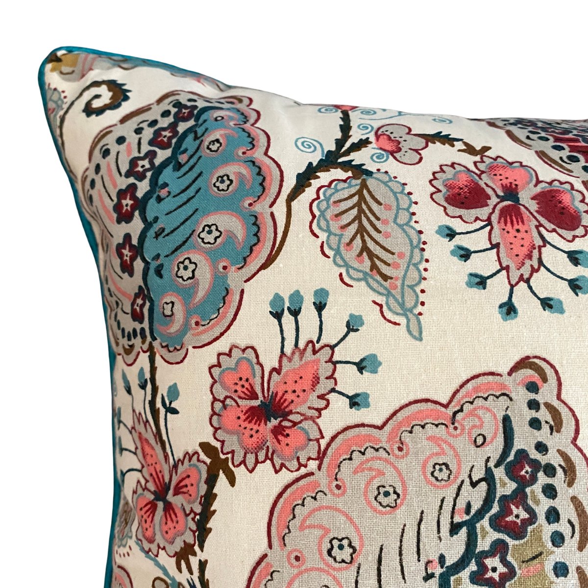 Tropical Garden Cushion Cover, Pack of 2, 16" x 16" - Coral Slub - 